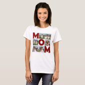Rood & wit 6 Foto Collage Mam Vrouwen T-shirt (Voorkant volledig)