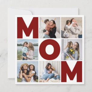 Rood & wit 6 Foto Collage Mat Flat Card