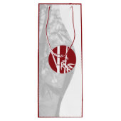 Rood & Wit Aangepast Afbeelding & Aangepaste Logo  Wijn Cadeautas (Achterkant)