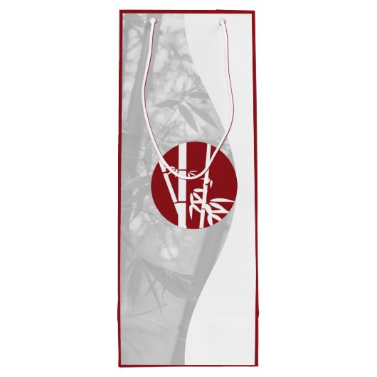 Rood & Wit Aangepast Afbeelding & Aangepaste Logo  Wijn Cadeautas (Achterkant)