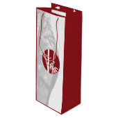 Rood & Wit Aangepast Afbeelding & Aangepaste Logo  Wijn Cadeautas (Voorkant Gekanteld)