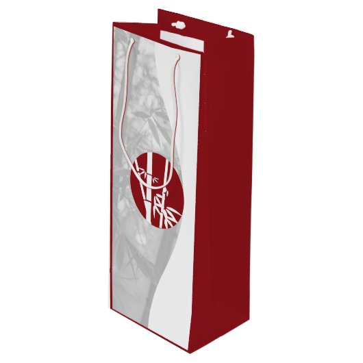 Rood & Wit Aangepast Afbeelding & Aangepaste Logo  Wijn Cadeautas (Voorkant Gekanteld)