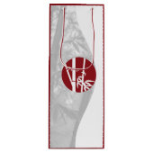 Rood & Wit Aangepast Afbeelding & Aangepaste Logo  Wijn Cadeautas (Voorkant)