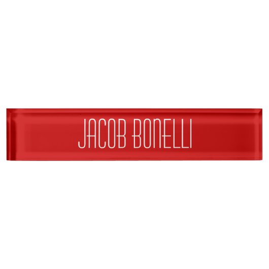 Rood Wit Aantrekkelijke Charmante Zakelijke Naampl Naambordje (Voorkant)