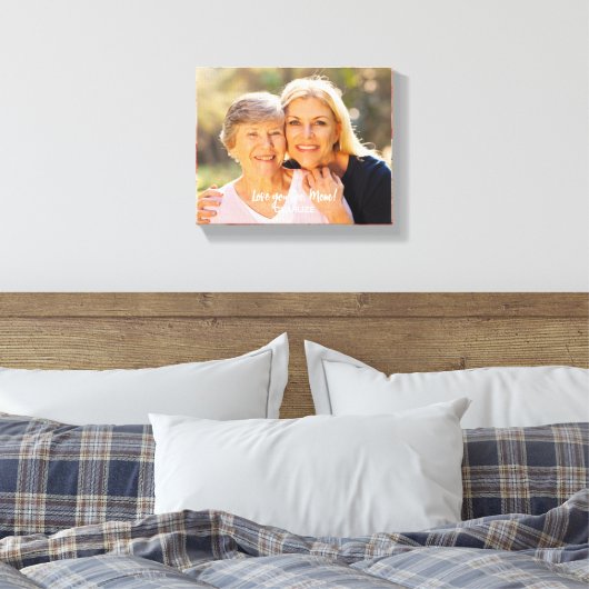 Rood Wit Abstract Bloemen Patroon Rand Foto Canvas Afdruk (Insitu (Slaapkamer))