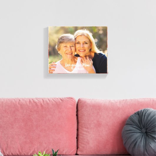 Rood Wit Abstract Bloemen Patroon Rand Foto Canvas Afdruk (Insitu (Woonkamer))