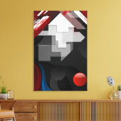 ROOD & WIT ABSTRACT CANVAS AFDRUK (Insitu (Woonkamer))
