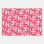 Rood & Wit Abstract Modern Illusion Design Inpakpapier Vel (Voorkant 2)