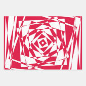 Rood & Wit Abstract Modern Illusion Design Inpakpapier Vel (Voorkant)