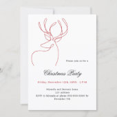 Rood wit abstract rendier modern kerstfeest kaart