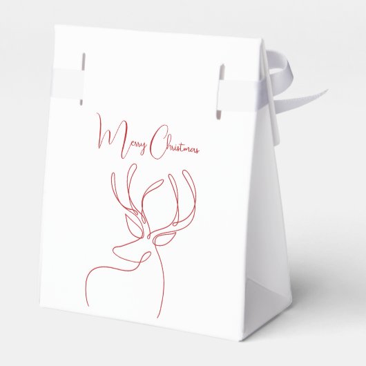 Rood wit abstract rendier moderne kerst bedankdoosjes (Achterkant)
