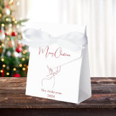 Rood wit abstract rendier moderne kerst bedankdoosjes