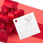 Rood wit abstract rendier moderne kerst bedankjes labels