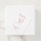 Rood wit abstract rendier moderne kerst bedankjes labels (In situ)