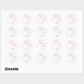 Rood wit abstract rendier moderne kerst ronde sticker (Vel)