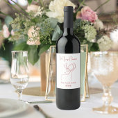 Rood wit abstract rendier moderne kerst wijn etiket