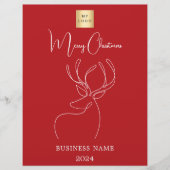 Rood wit abstract rendier zaken Kerst Flyer (Voorkant)