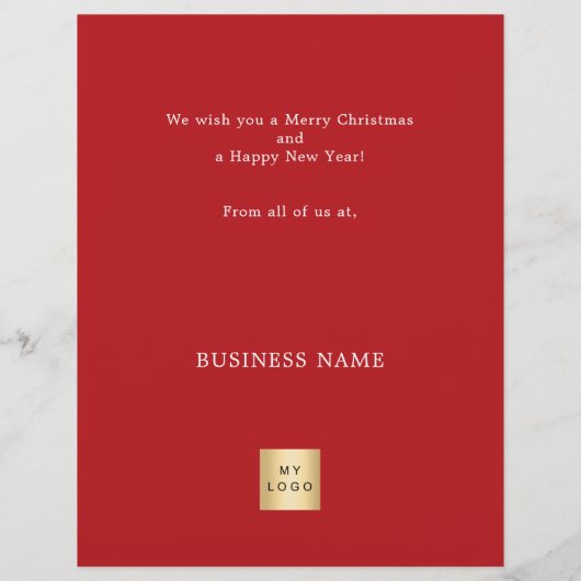 Rood wit abstract rendier zaken Kerst Flyer (Achterkant)