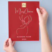 Rood wit abstract rendier zaken Kerst Flyer (Hand)