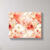 Rood wit Abstract schilderij bloemmotief Canvas Afdruk (Voorkant)