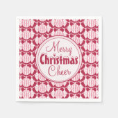 Rood & Wit Abstracte Kerstbollen w / Snowy Font Servet (Voorkant)