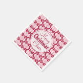 Rood & Wit Abstracte Kerstbollen w / Snowy Font Servet (Hoek)