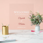 Rood & Wit Acryl Teken voor Herfst Wedding Bord (Huwelijk)