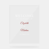 Rood & Wit Acryl Teken voor Herfst Wedding Bord (Voorkant)