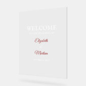 Rood & Wit Acryl Teken voor Herfst Wedding Bord (Hoek)