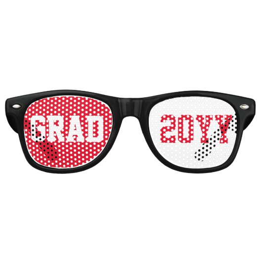 Rood & Wit Afstudeerder 2026 Tekstontwerp Retro Zonnebril (Voorkant)