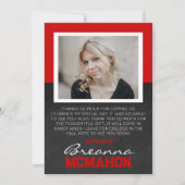 Rood & Wit Afstuderen foto dank u kaart (Voorkant)