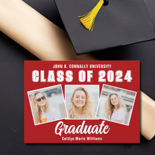 Rood Wit Afstuderen Fotocollage 2025 Afstuderen Aankondiging