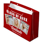 Rood Wit Afstuderen Fotocollage Afstuderen Groot Cadeauzakje (Voorkant Gekanteld)