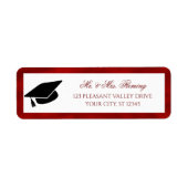 Rood wit Afstuderen retouradres Etiket (Voorkant)