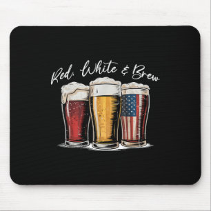 Rood Wit & Bier Patriottische Vlag van de VS 4 Muismat