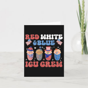 Rood Wit & Blauw NICU Crew Groovy Rood Wit BL Kaart