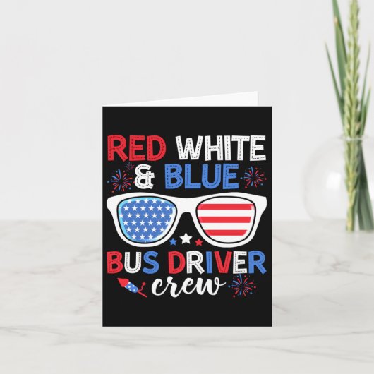 Rood wit & Blue Bus Driver Crew 4 juli S Kaart (Voorkant)