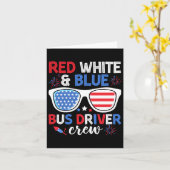 Rood wit & Blue Bus Driver Crew 4 juli S Kaart (Gele Bloem)