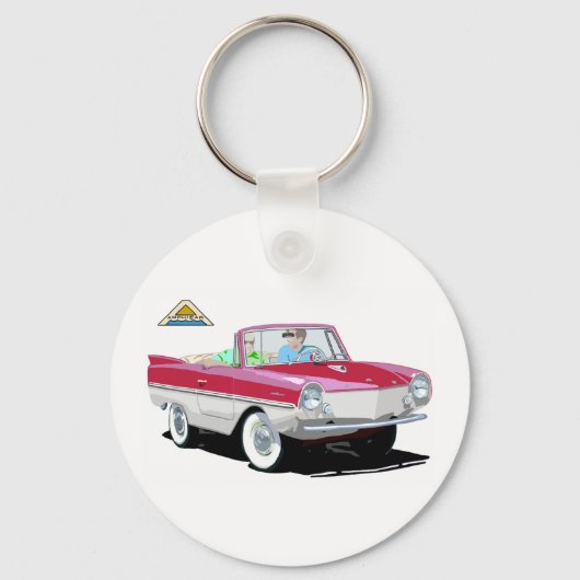 Rood-wit amphicar sleutelhanger (Voorkant)