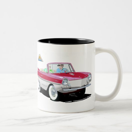 Rood-wit amphicar tweekleurige koffiemok (Rechts)