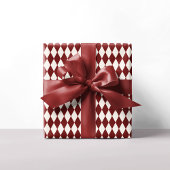 Rood & Wit Argyle Feestelijke Moderne Kerst Cadeaupapier