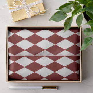 Rood & Wit Argyle Feestelijke Moderne Kerst Tissuepapier