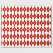 Rood wit argyle of diamant motief inpakpapier (Vlak)