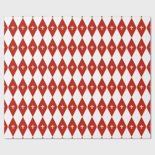 Rood wit argyle of diamant motief inpakpapier (Vlak)