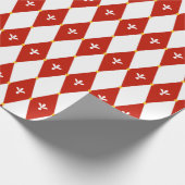 Rood wit argyle of diamant motief inpakpapier (Hoek)