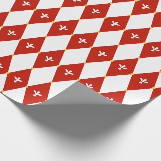 Rood wit argyle of diamant motief inpakpapier (Hoek)