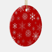 Rood & Wit Assorted Kerstmis Sneeuwvlokken Patroon Keramisch Ornament (Rechts)