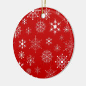Rood & Wit Assorted Kerstmis Sneeuwvlokken Patroon Keramisch Ornament (Links)