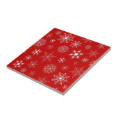 Rood & Wit Assorted Kerstmis Sneeuwvlokken Patroon Tegeltje (Zijkant)