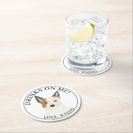 Rood & Wit Australische Cattledog Heeler Wedding Ronde Kartonnen Onderzetter
